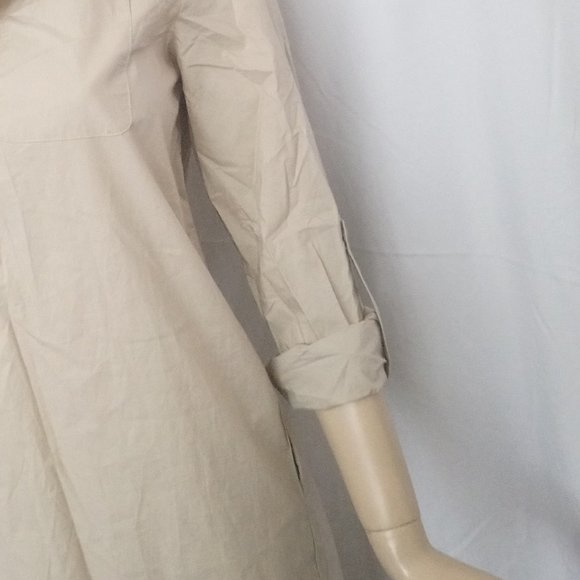 NWT $130 MICHAEL KORS Sand Safari Button Front Shirtdress Sz S 100% Cotton - Picture 6 of 11